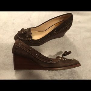 Cole Haan Brown Suede Wedges - size 9.5